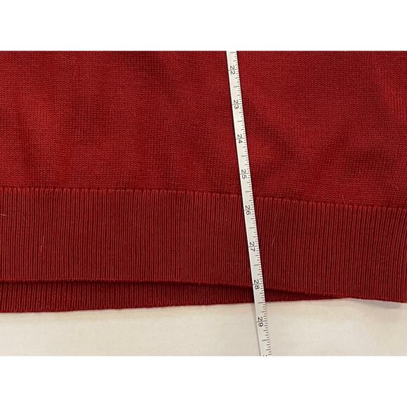L.L. Bean Burgundy Red 100% Merino Wool Long Sleeve 1/4 Zip Sweater, XL - Picture 10 of 11
